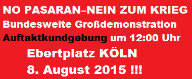 Banner Auftaktkundgebung 8. August 2015
