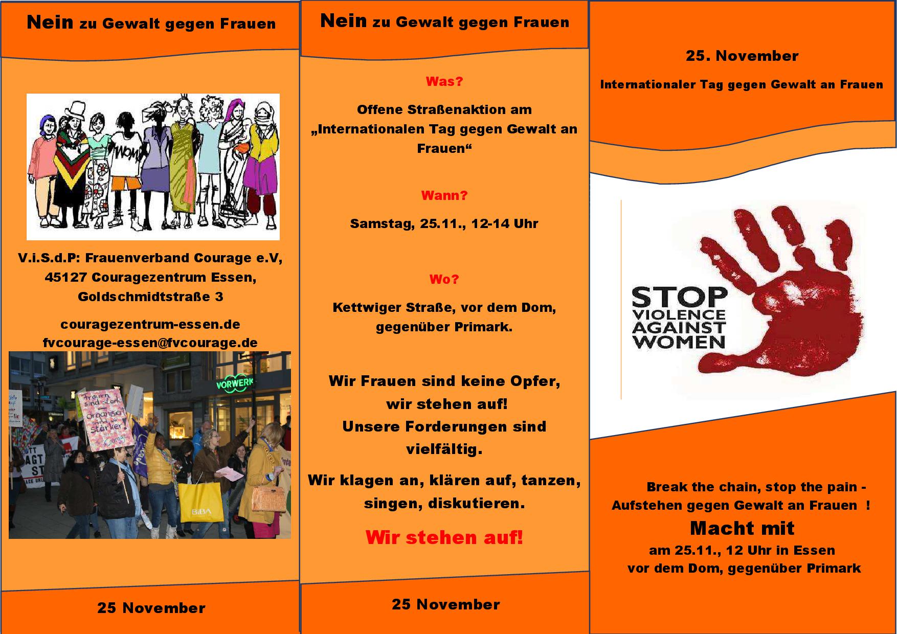 Straßenaktion am 25.11.2017 zum Tag der Gewalt gegen Frauen