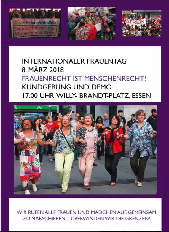 Aufruf des Aktionsbündnisses zum Frauentag 2018 in Essen