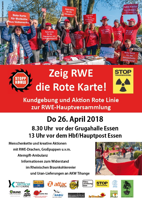 Zeig RWE die rote Karte: Kundgebung am 26.04.2018