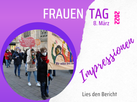 Frauentag 2022 in Essen mit Courage:   Die Zusammenfassung – Manifestation für Frauenrechte und Weltfrieden